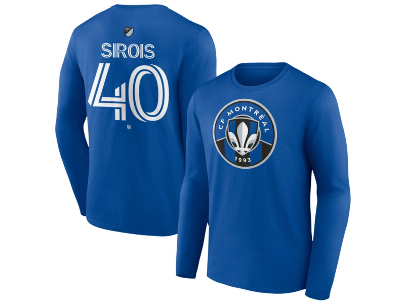 Youth CF Montreal #40 Jonathan Sirois Team Authentic Long Sleeve T-Shirt - Royal