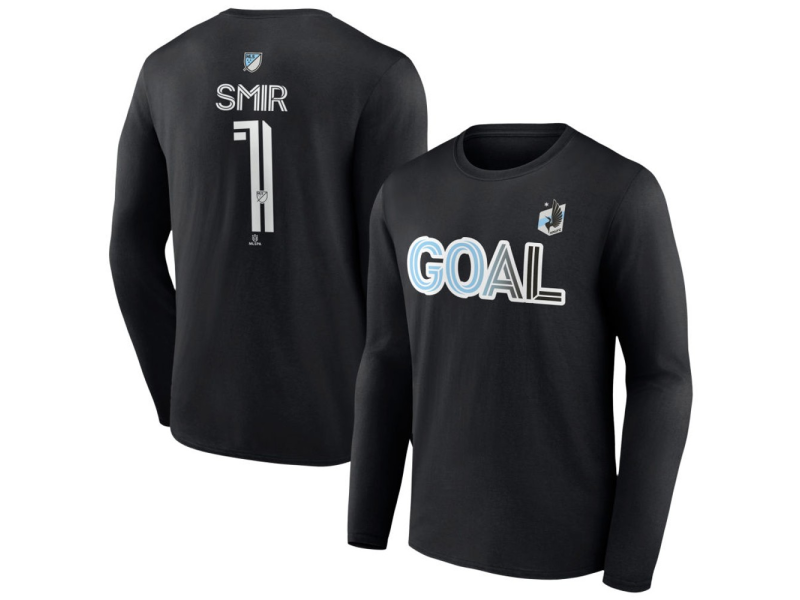 Youth Minnesota United FC Goal #1 Alec Smir Long Sleeve T-Shirt - Black