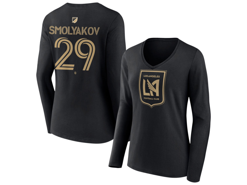 Women's LAFC #29 Artem Smolyakov Team Authentic Long Sleeve V-Neck T-Shirt - Black