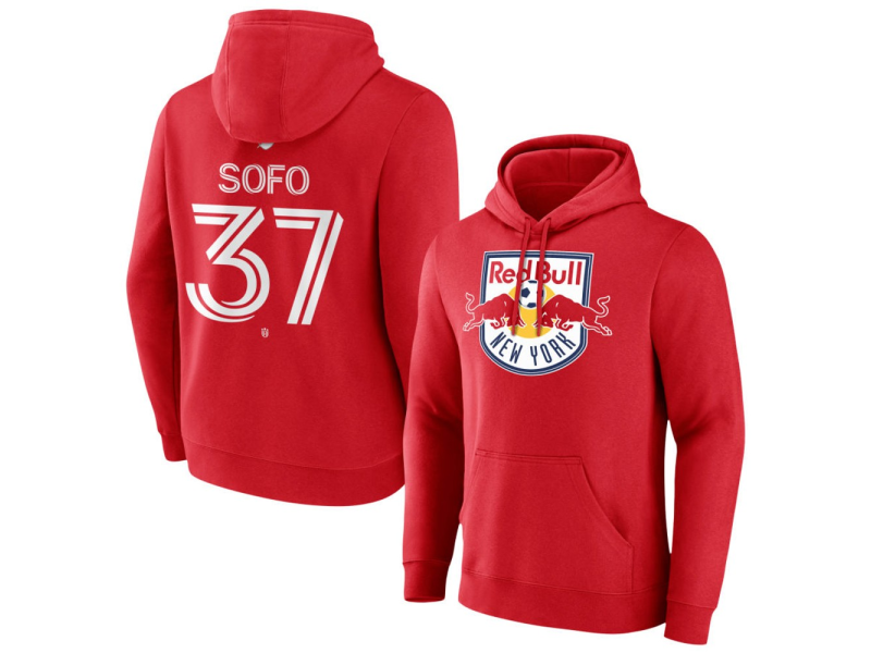 Men's New York Red Bulls #37 Mohammed Sofo Team Authentic Pullover Hoodie - Red