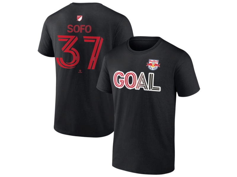 Men's New York Red Bulls Goal #37 Mohammed Sofo T-Shirt - Black