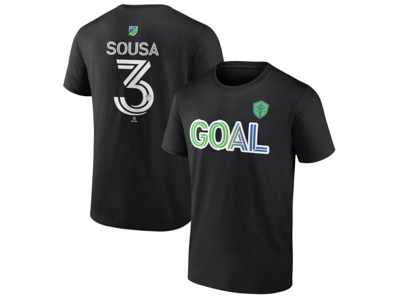 Men's Seattle Sounders FC Goal #3 Travian Sousa T-Shirt - Black
