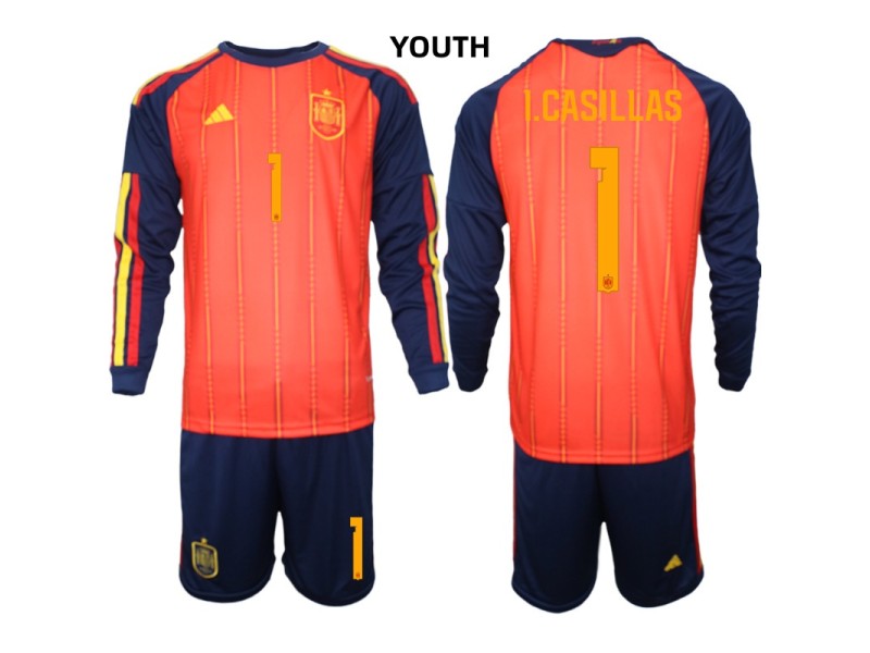 Youth I.CASILLAS Spain 2026 World Cup Home Fan Jersey - Red