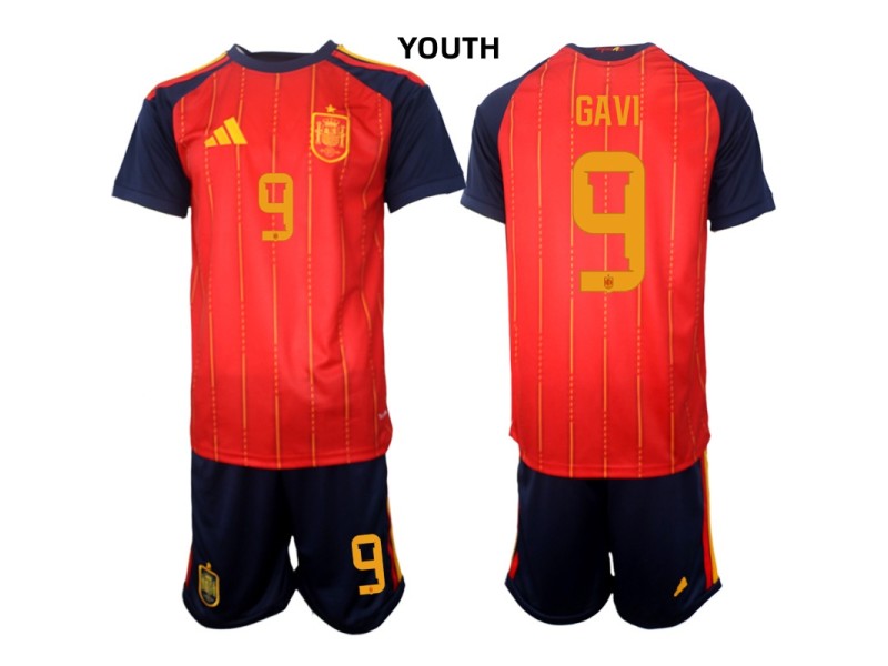 Youth GAVI Spain 2026 World Cup Home Fan Jersey - Red
