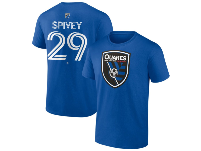 Men's San Jose Earthquakes #29 Keidren Spivey Team Authentic T-Shirt - Royal