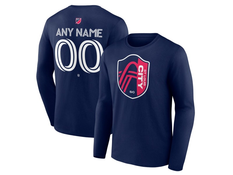 Youth St. Louis City SC Custom Team Authentic Long Sleeve T-Shirt - Navy