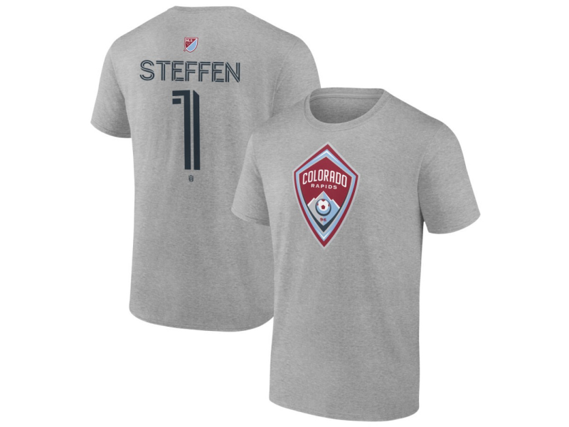 Men's Colorado Rapids #1 Zack Steffen Team Authentic T-Shirt - Gray