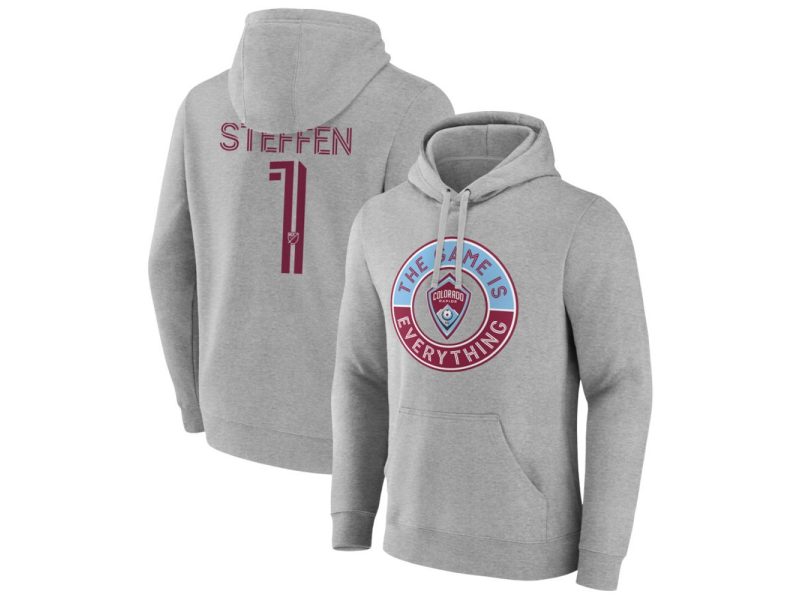 Men's Colorado Rapids The Game Is Everything #1 Zack Steffen Pullover Hoodie - Gray