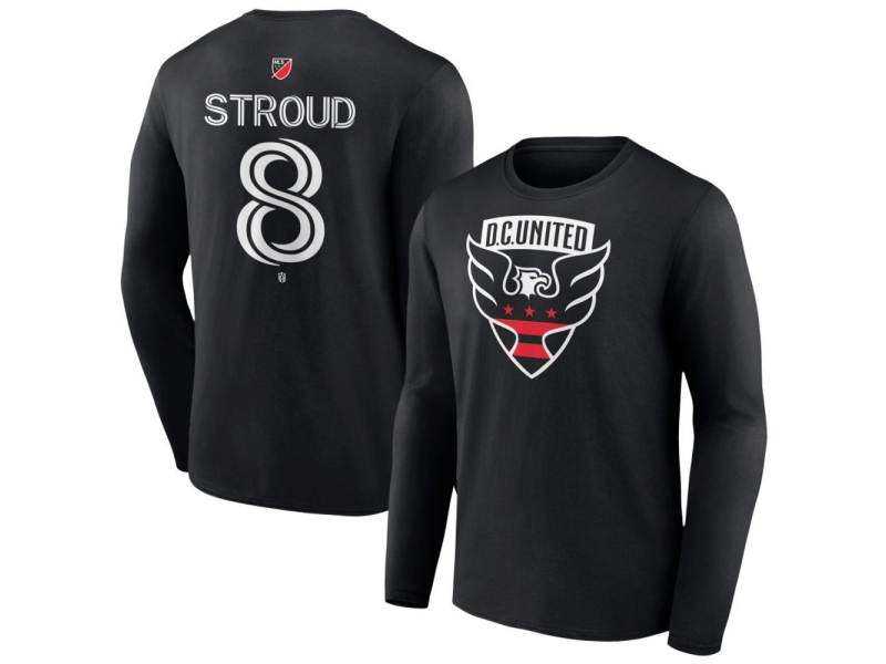 Men's D.C. United #8 Jared Stroud Team Authentic Long Sleeve T-Shirt - Black