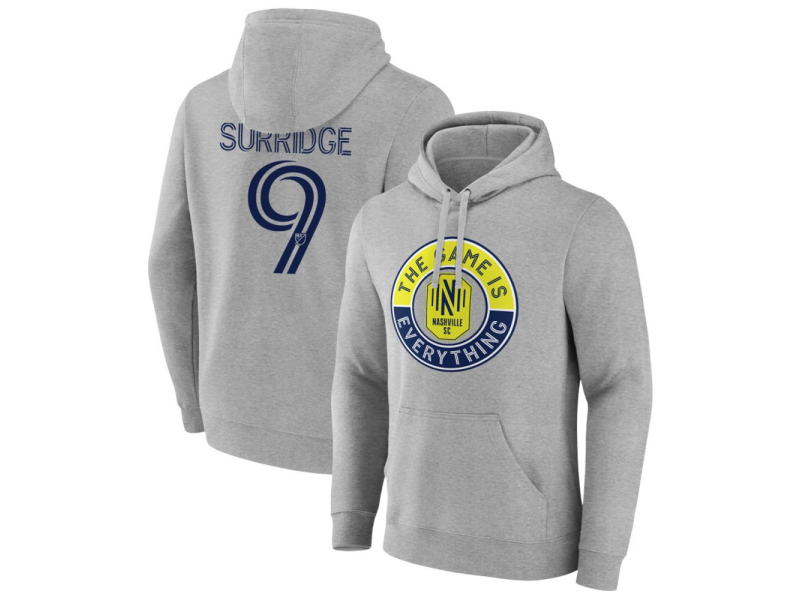Men's Nashville SC The Game Is Everything #9 Sam Surridge Pullover Hoodie - Gray