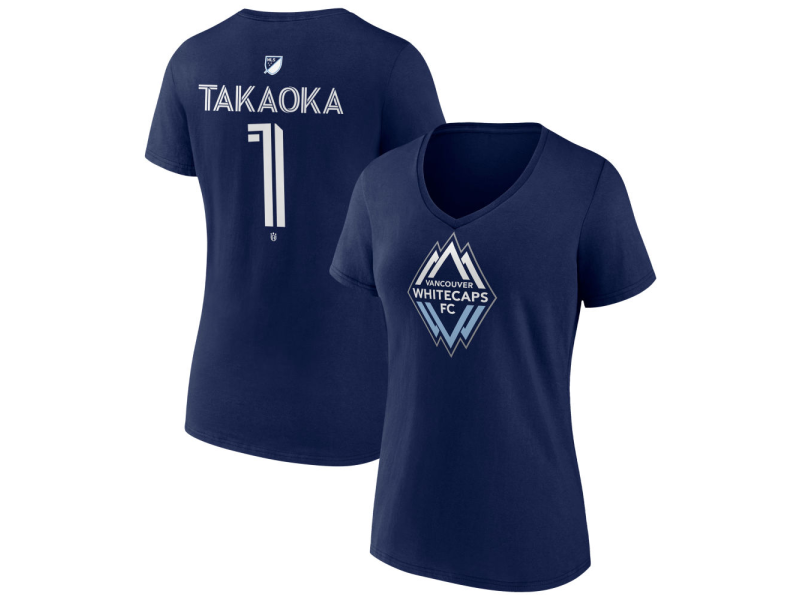 Women's Vancouver Whitecaps FC #1 Yohei Takaoka Team Authentic V-Neck T-Shirt - Navy