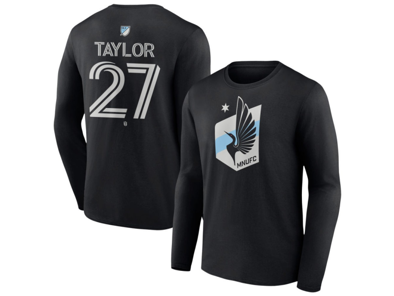 Men's Minnesota United FC #27 David Taylor Team Authentic Long Sleeve T-Shirt - Black