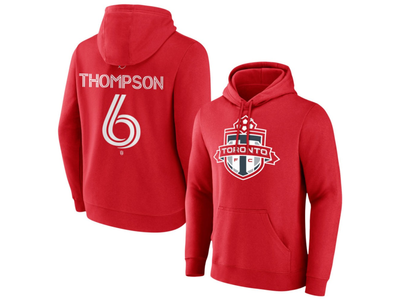 Men's Toronto FC #6 Kosi Thompson Team Authentic Pullover Hoodie - Red
