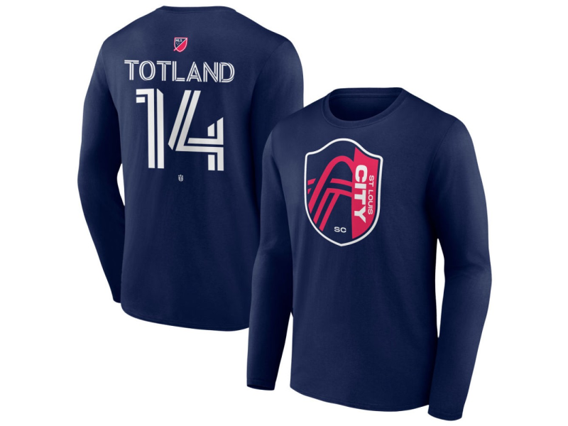 Youth St. Louis City SC #14 Tomas Totland Team Authentic Long Sleeve T-Shirt - Navy