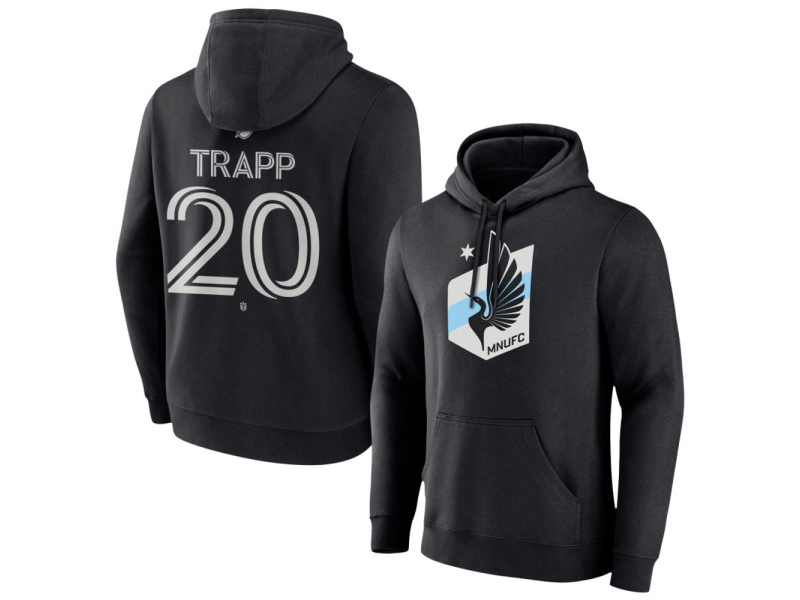 Men's Minnesota United FC #20 Wil Trapp Team Authentic Pullover Hoodie - Black