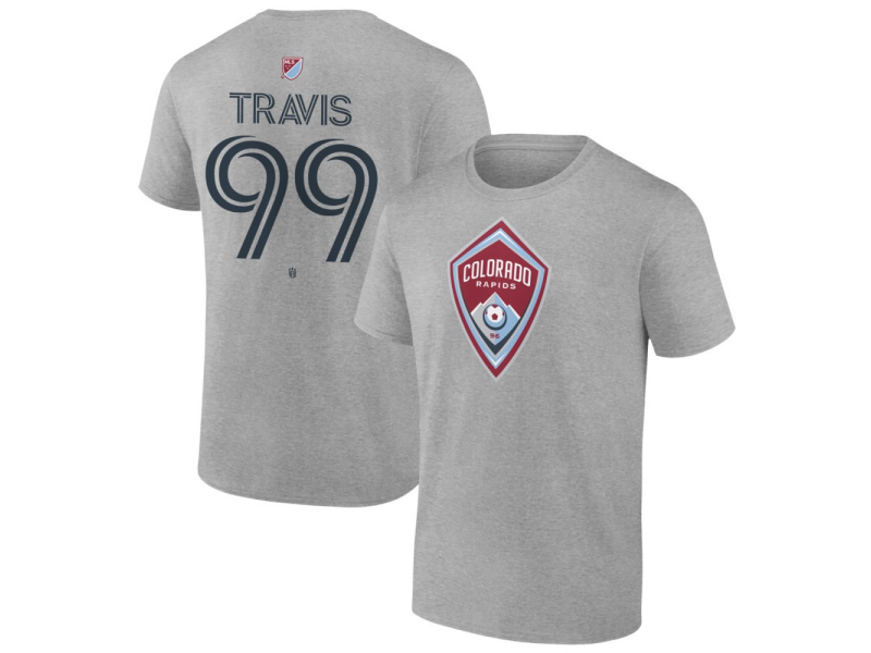 Men's Colorado Rapids #99 Jackson Travis Team Authentic T-Shirt - Gray
