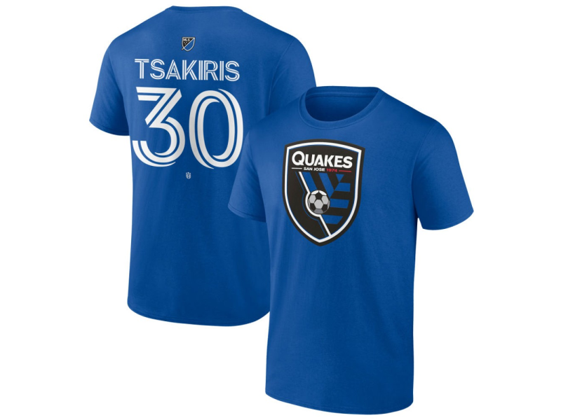 Men's San Jose Earthquakes #30 Niko Tsakiris Team Authentic T-Shirt - Royal
