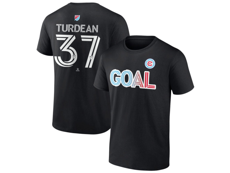 Men's Chicago Fire Goal #37 Robert Turdean T-Shirt - Black