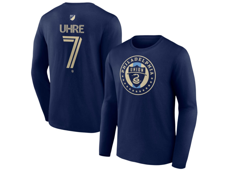 Men's Philadelphia Union #7 Mikael Uhre Team Authentic Long Sleeve T-Shirt - Navy