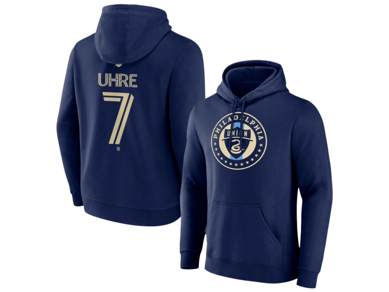 Men's Philadelphia Union #7 Mikael Uhre Team Authentic Pullover Hoodie - Navy