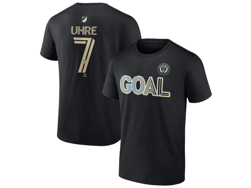 Men's Philadelphia Union Goal #7 Mikael Uhre T-Shirt - Black