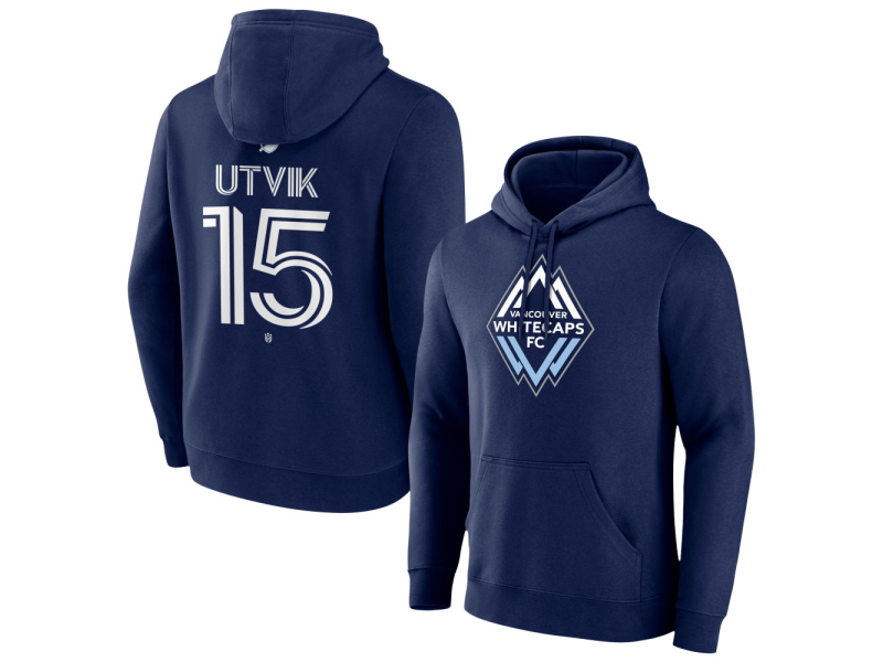 Men's Vancouver Whitecaps FC #15 Bjorn Utvik Team Authentic Pullover Hoodie - Navy