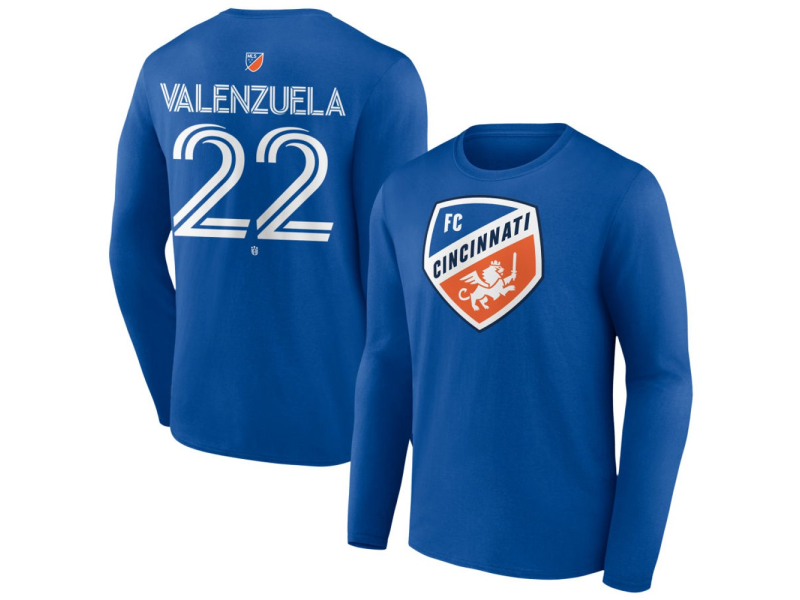 Youth FC Cincinnati #22 Dado Valenzuela Team Authentic Long Sleeve T-Shirt - Royal