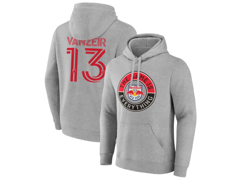 Men's New York Red Bulls The Game Is Everything #13 Dante Vanzeir Pullover Hoodie - Gray