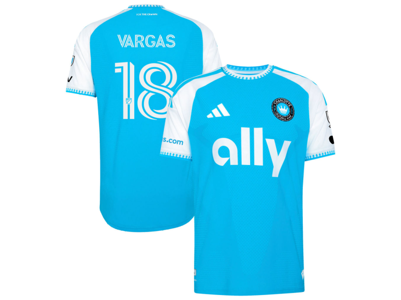 Kerwin Vargas Charlotte FC 2026 Carolina Kit: Crowns Up Player Version Jersey - Blue With Patch