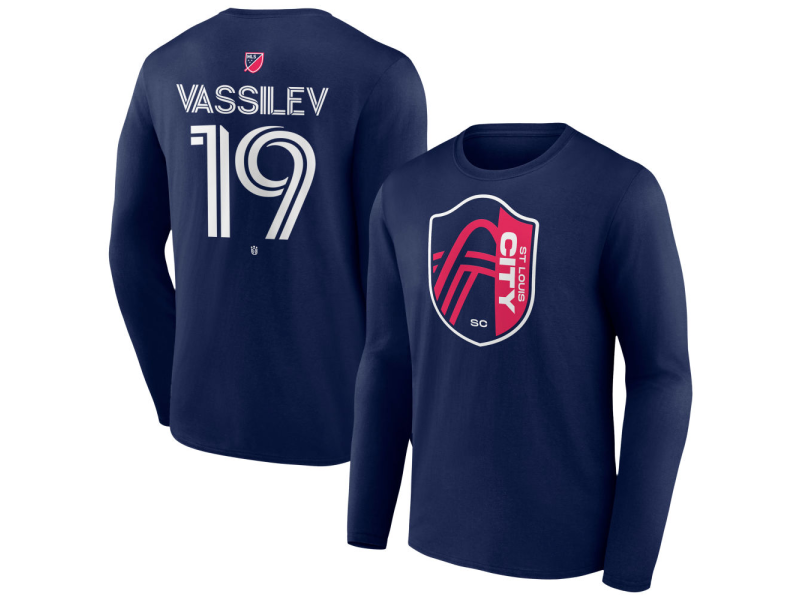 Youth St. Louis City SC #19 Indiana Vassilev Team Authentic Long Sleeve T-Shirt - Navy