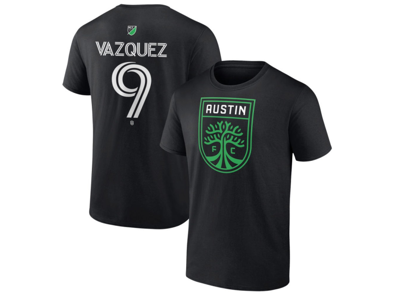 Youth Austin FC #9 Brandon Vazquez Team Authentic T-Shirt - Black