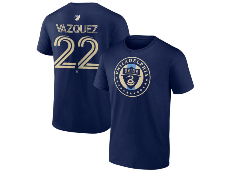 Youth Philadelphia Union #22 David Vazquez Team Authentic T-Shirt - Navy