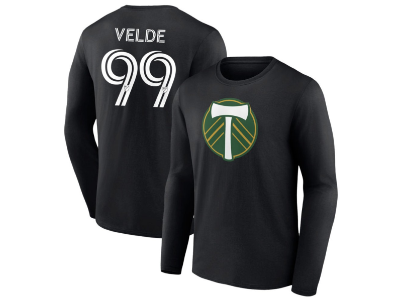 Men's Portland Timbers #99 Kristoffer Velde Long Sleeve T-Shirt - Black
