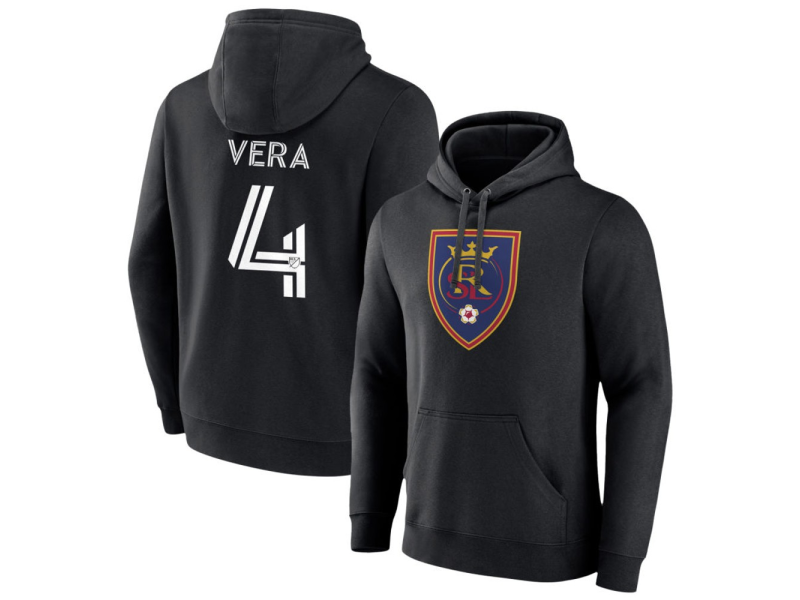 Men's Real Salt Lake #4 Brayan Vera Pullover Hoodie - Black