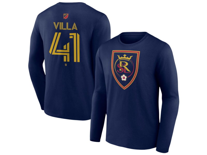 Men's Real Salt Lake #41 Juan Gio Villa Team Authentic Long Sleeve T-Shirt - Navy