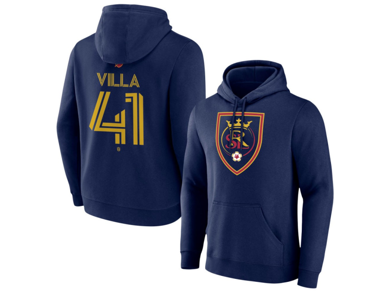Men's Real Salt Lake #41 Juan Gio Villa Team Authentic Pullover Hoodie - Navy