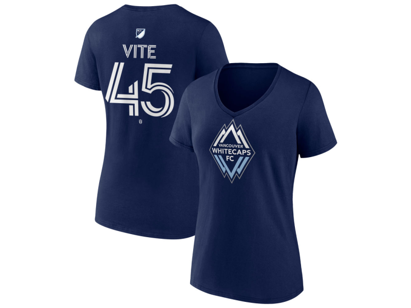 Women's Vancouver Whitecaps FC #45 Pedro Vite Team Authentic V-Neck T-Shirt - Navy