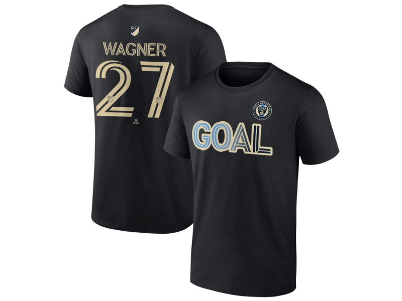 Men's Philadelphia Union Goal #27 Kai Wagner T-Shirt - Black