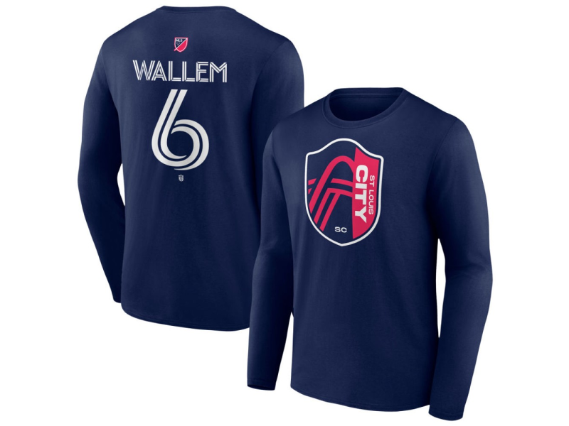 Men's St. Louis City SC #6 Conrad Wallem Team Authentic Long Sleeve T-Shirt - Navy