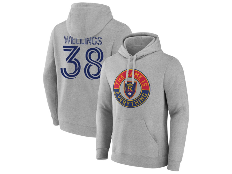 Men's Real Salt Lake The Game Is Everything #38 Jude Wellings Pullover Hoodie - Gray