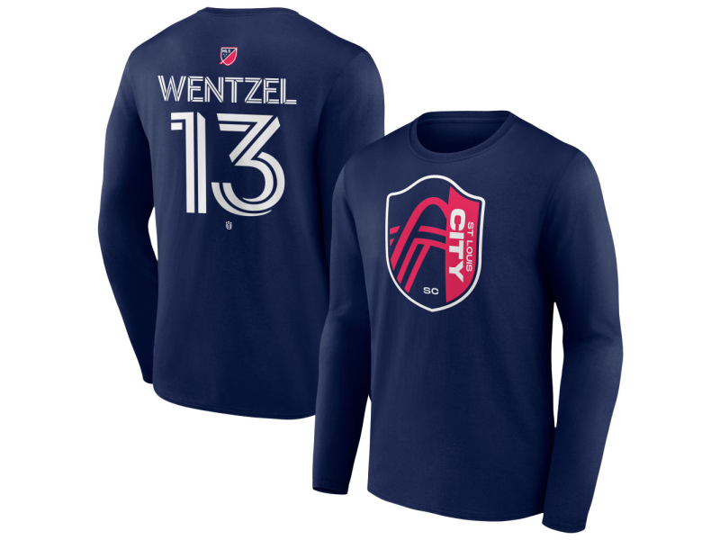 Youth St. Louis City SC #13 Michael Wentzel Team Authentic Long Sleeve T-Shirt - Navy