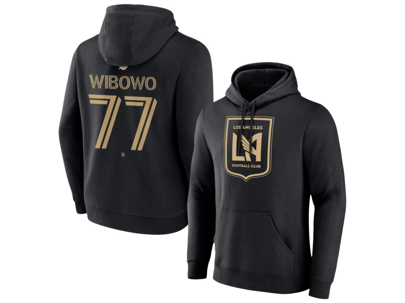 Men's LAFC #77 Adrian Wibowo Team Authentic Pullover Hoodie - Black