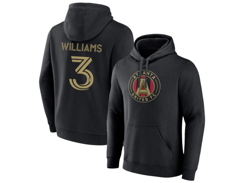 Men's Atlanta United FC #3 Derrick Williams Pullover Hoodie - Black