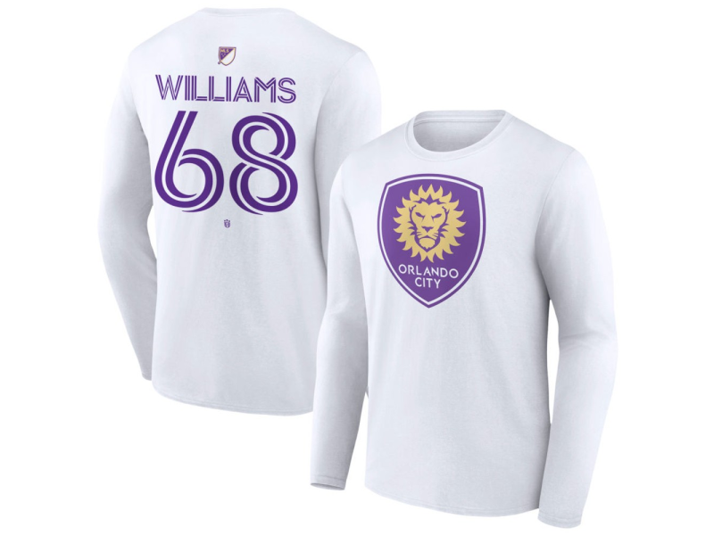 Men's Orlando City SC Authentic Stack #68 Thomas Williams Long Sleeve T-Shirt - White