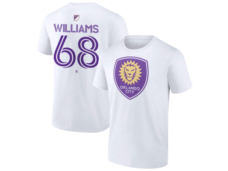 Men's Orlando City SC Authentic Stack #68 Thomas Williams T-Shirt - White