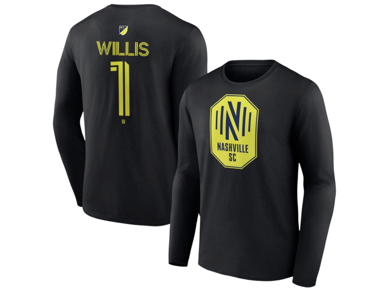Men's Nashville SC #1 Joe Willis Team Authentic Long Sleeve T-Shirt - Black