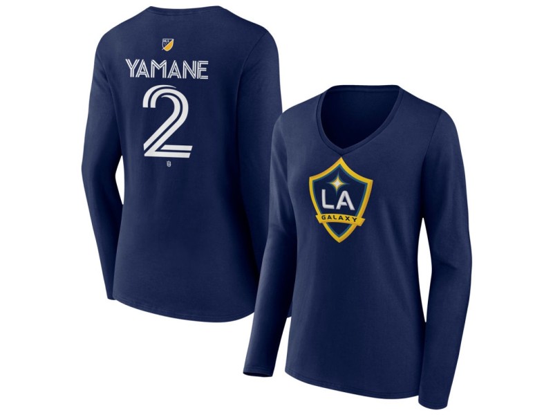 Women's LA Galaxy #2 Miki Yamane Team Authentic Long Sleeve V-Neck T-Shirt - Navy