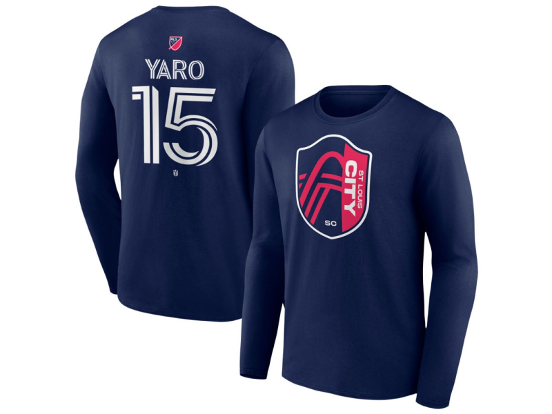 Men's St. Louis City SC #15 Josh Yaro Team Authentic Long Sleeve T-Shirt - Navy