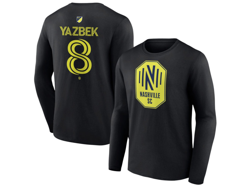 Youth Nashville SC #8 Patrick Yazbek Team Authentic Long Sleeve T-Shirt - Black