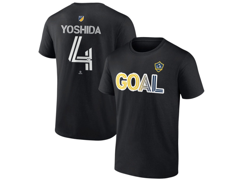 Men's LA Galaxy Goal #4 Maya Yoshida T-Shirt - Black